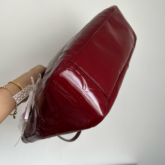 Coach Burgundy Patent Leather Tote - Picture 5 of 10